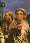 St Tropez Pinewood Prints - St Cecilia with Sts Paul, John Evangelists, Augustine And Mary Magdalene [detail #1] by Raphael